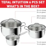 سرویس قابلمه 6 پارچه تفال مدل Tefal Bs864s674 (اصل)