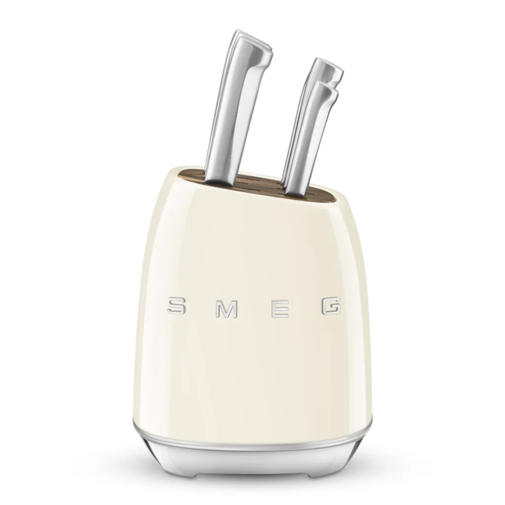 سرویس چاقو 7پارچه اسمگ رنگ کرم مدل Smeg KBSF02CR ایتالیایی (اصل)