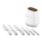 سرویس چاقو 7پارچه اسمگ رنگ سفید مدل Smeg KBSF02WH ایتالیایی (اصل)