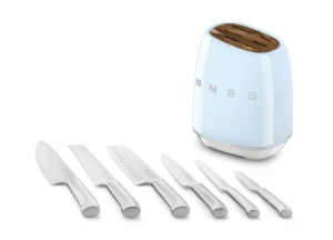 سرویس چاقو 7پارچه اسمگ رنگ سفید مدل Smeg KBSF02WH ایتالیایی (اصل) 