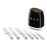 سرویس چاقو 7پارچه اسمگ رنگ مشکی مدل Smeg KBSF02BL ایتالیایی (اصل)