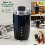 تراول ماگ مشکی اسمگ ظرفیت ۲۴۰ میلی‌لیتر مدل 648 Smeg ایتالیایی (اصل)
